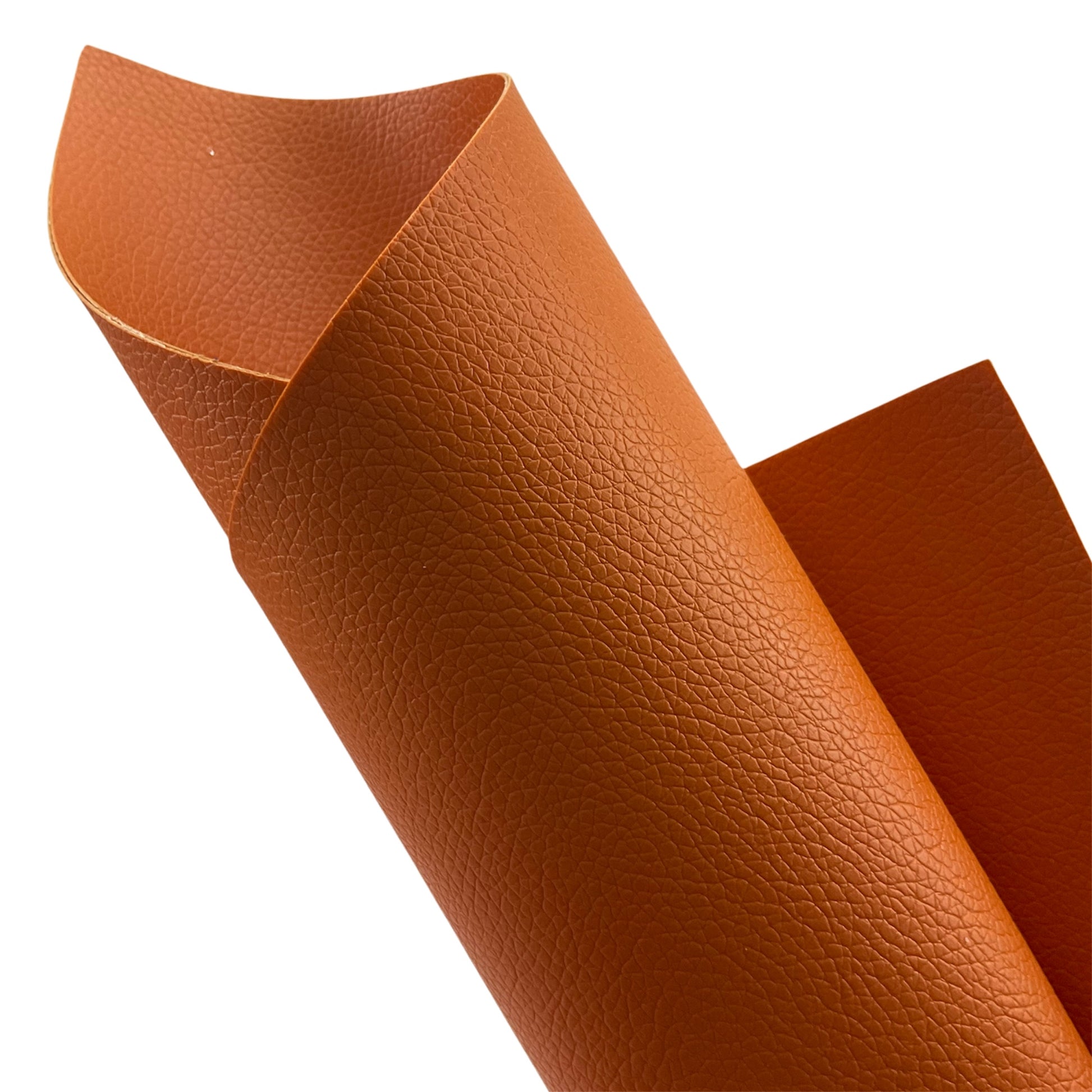 Orange Double Sided Small Pebble Litchi Faux Leather Sheet