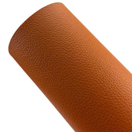 Orange Double Sided Small Pebble Litchi Faux Leather Sheet