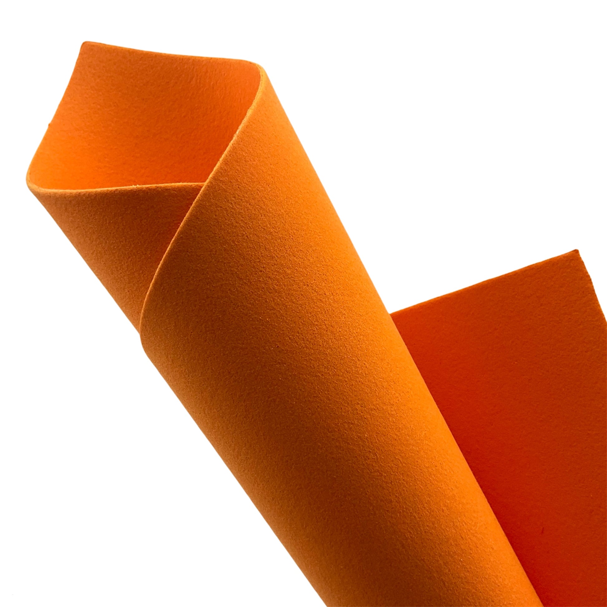 Orange Double Sided Faux Suede Thick Stiff Fabric Sheet