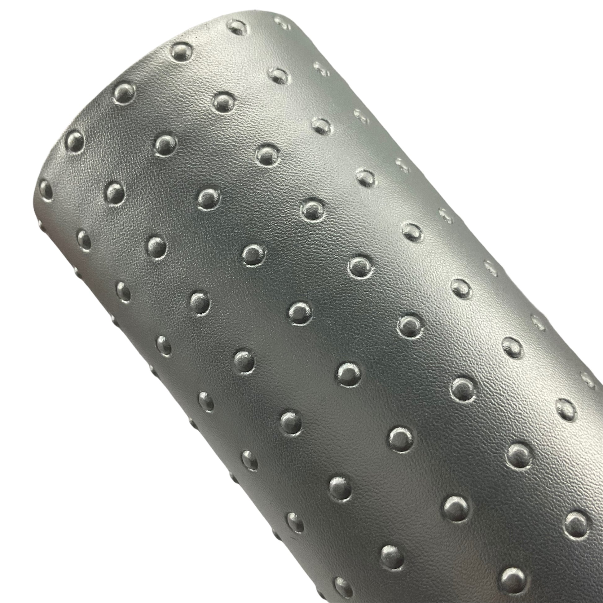 Silver Dots Embossed Soft Faux Leather Sheet