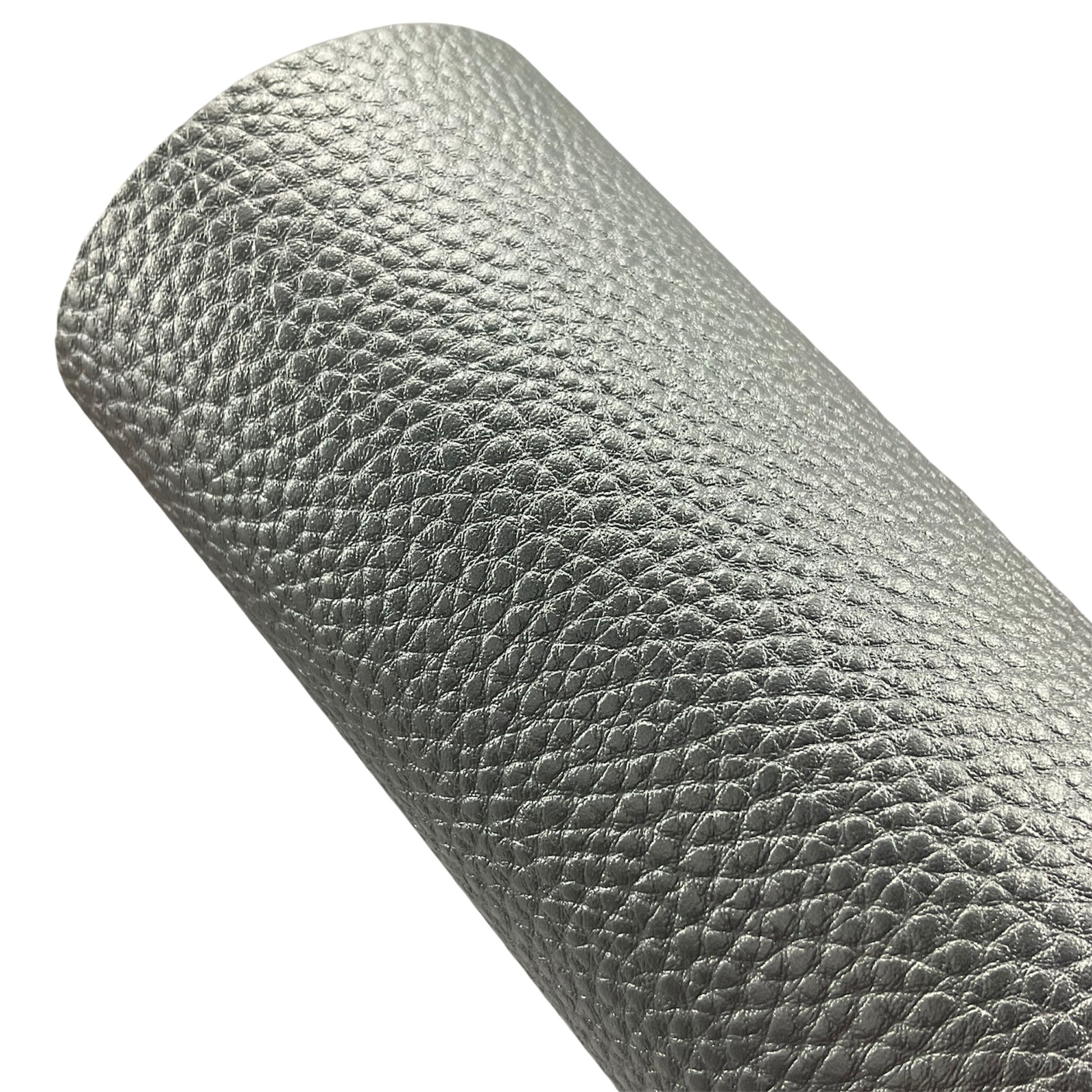 Silver Pebbled Litchi Faux Leather Sheet