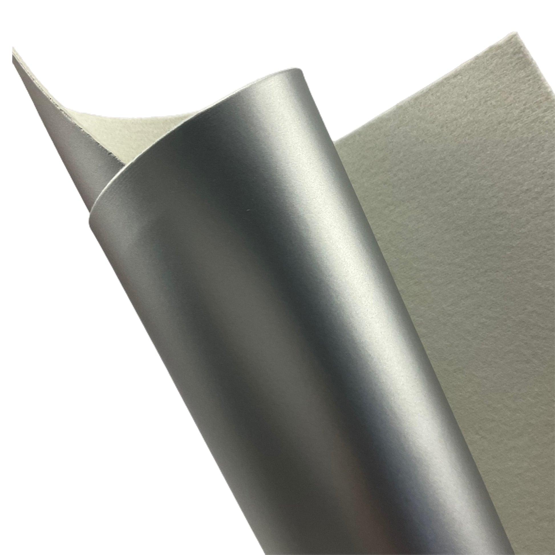 Silver Smooth Patent Faux Leather Sheet