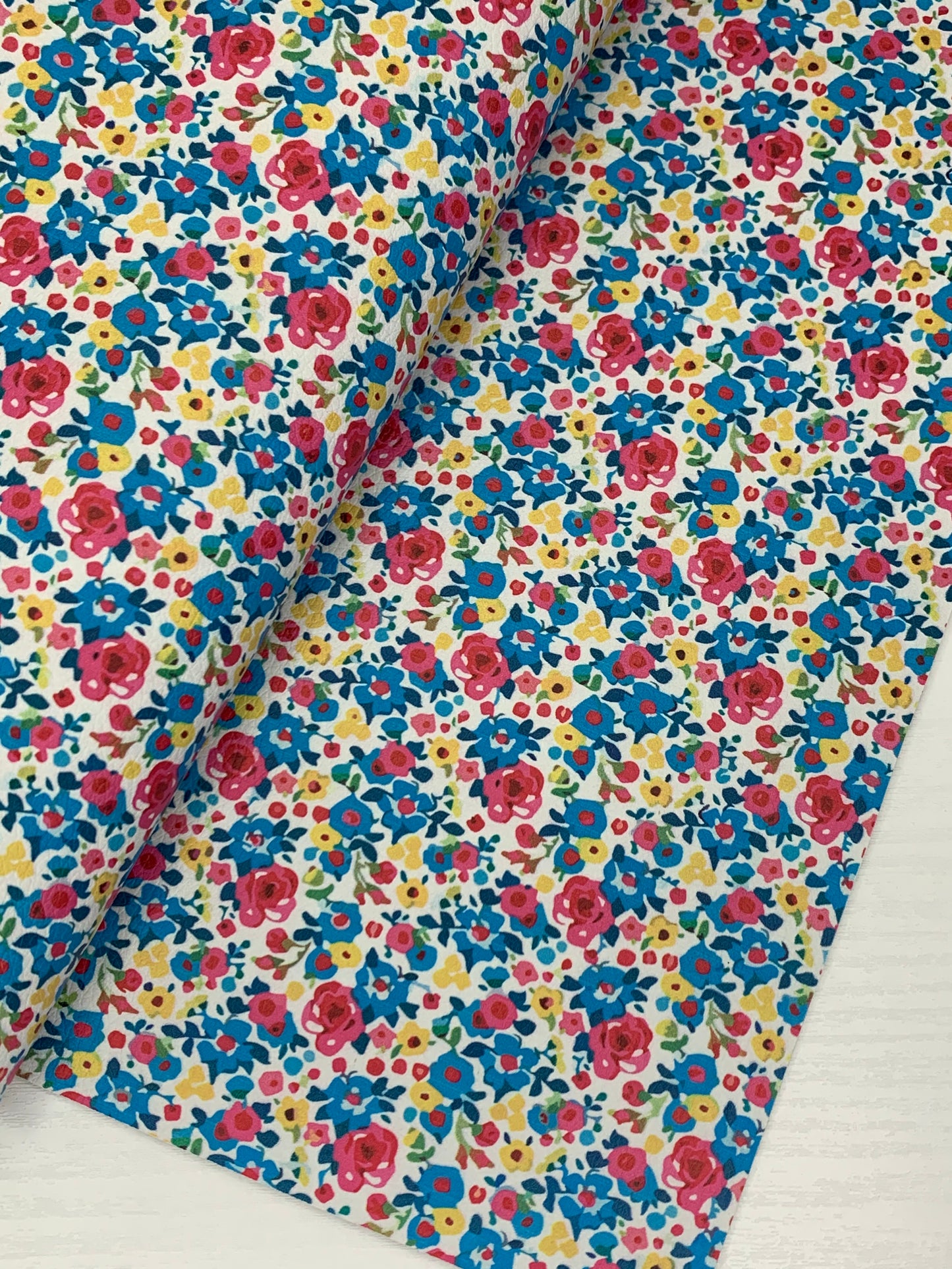 Multicolor Floral Pebble Vegan Leather Sheet