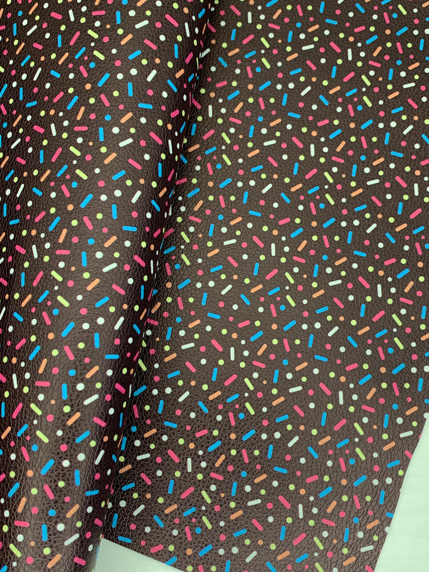 Chocolate Sprinkles Pebble Vegan Leather Sheet