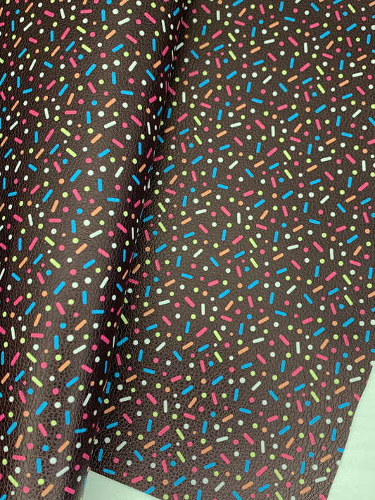Chocolate Sprinkles Pebble Vegan Leather Sheet