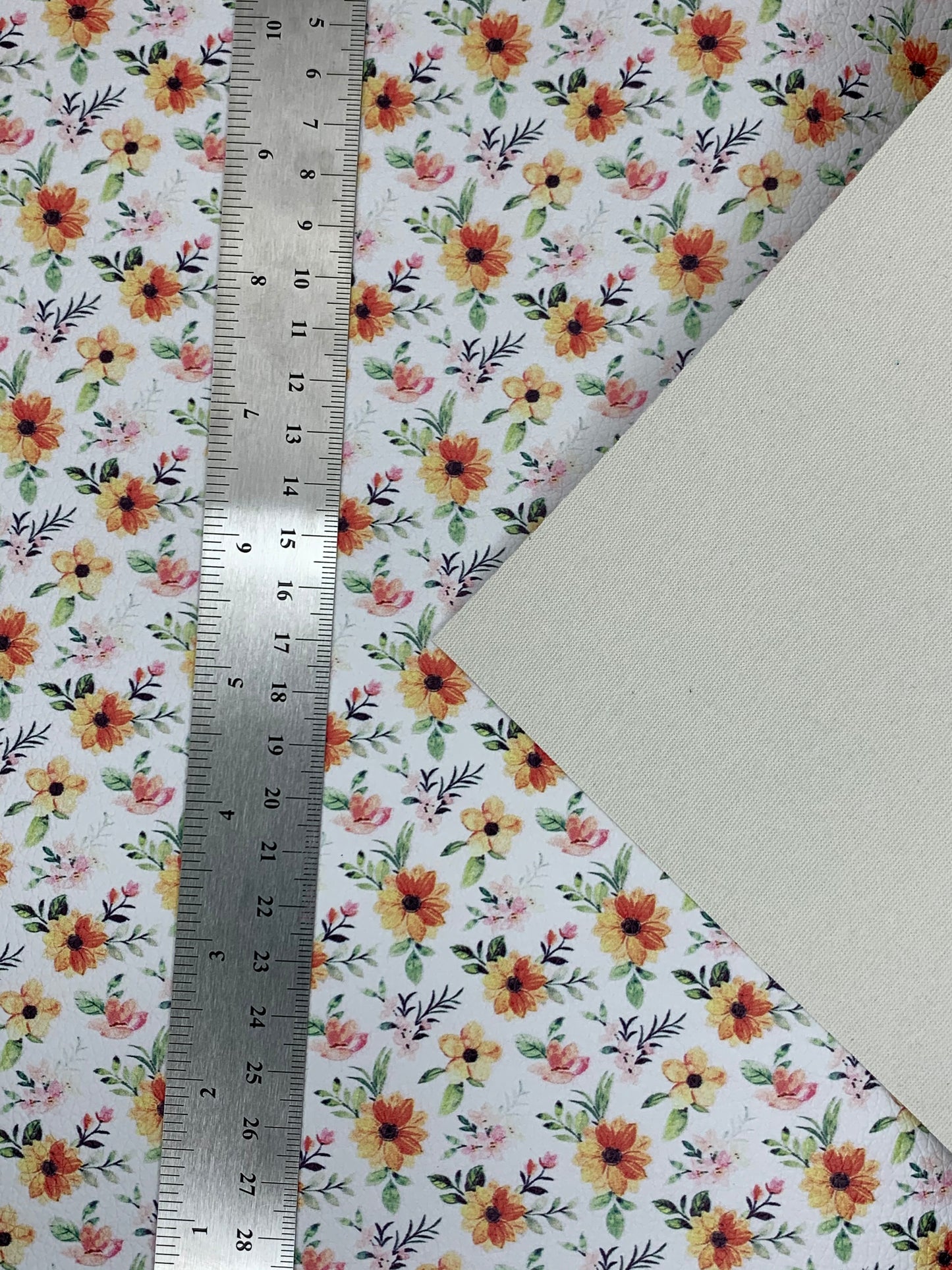 Floral Pebble Vegan Leather Sheet