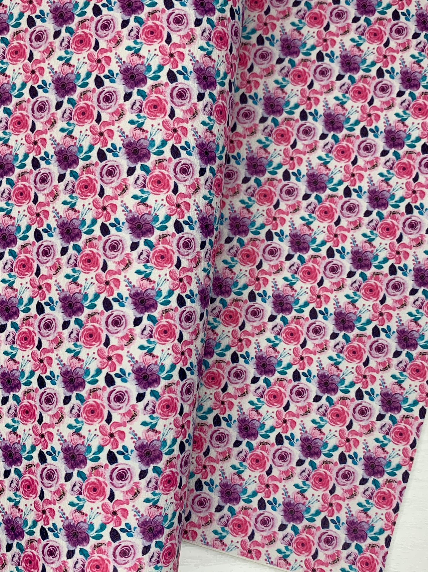 Floral Pebble Vegan Leather Sheet