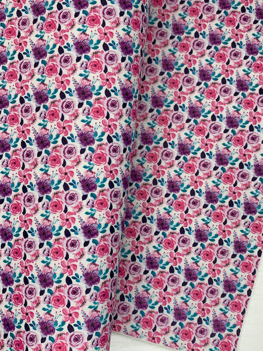 Floral Pebble Vegan Leather Sheet