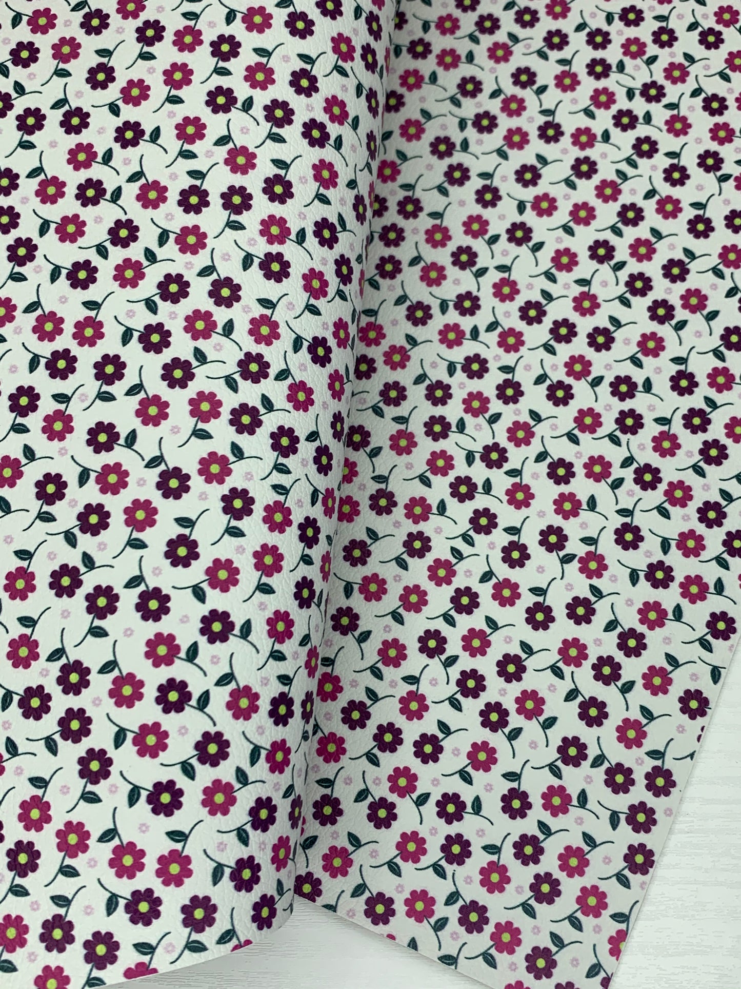 Floral Pebble Vegan Leather Sheet