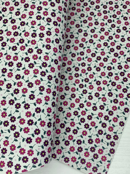 Floral Pebble Vegan Leather Sheet