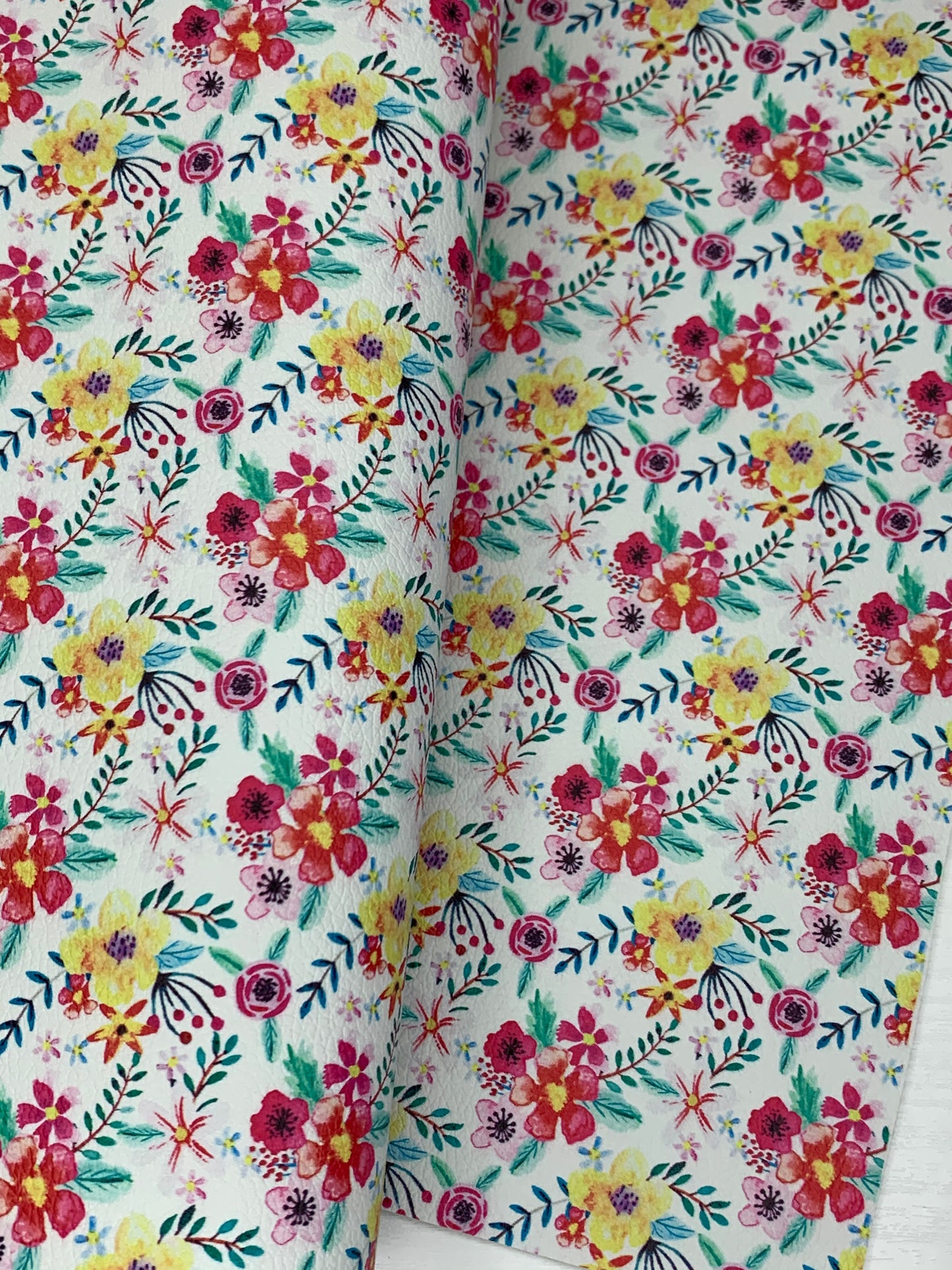 Floral Pebble Vegan Leather Sheet