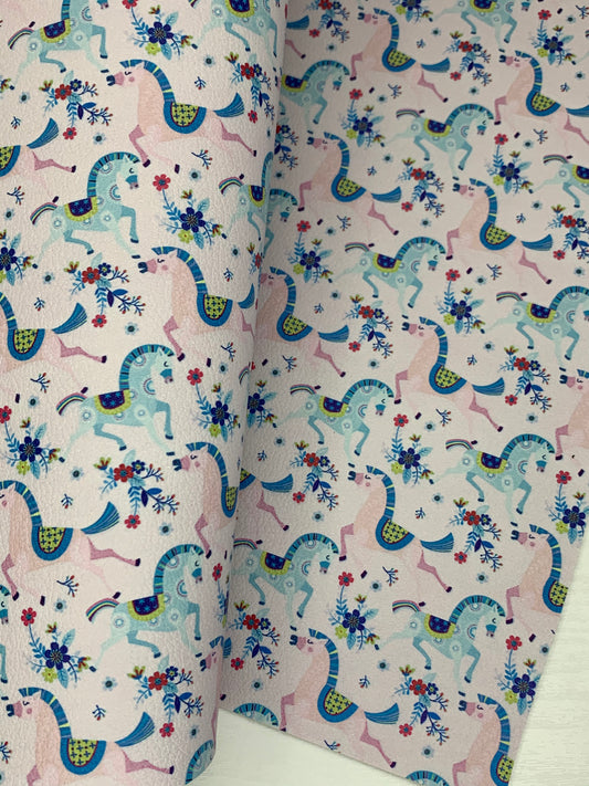 Horses Pebble Vegan Leather Sheet