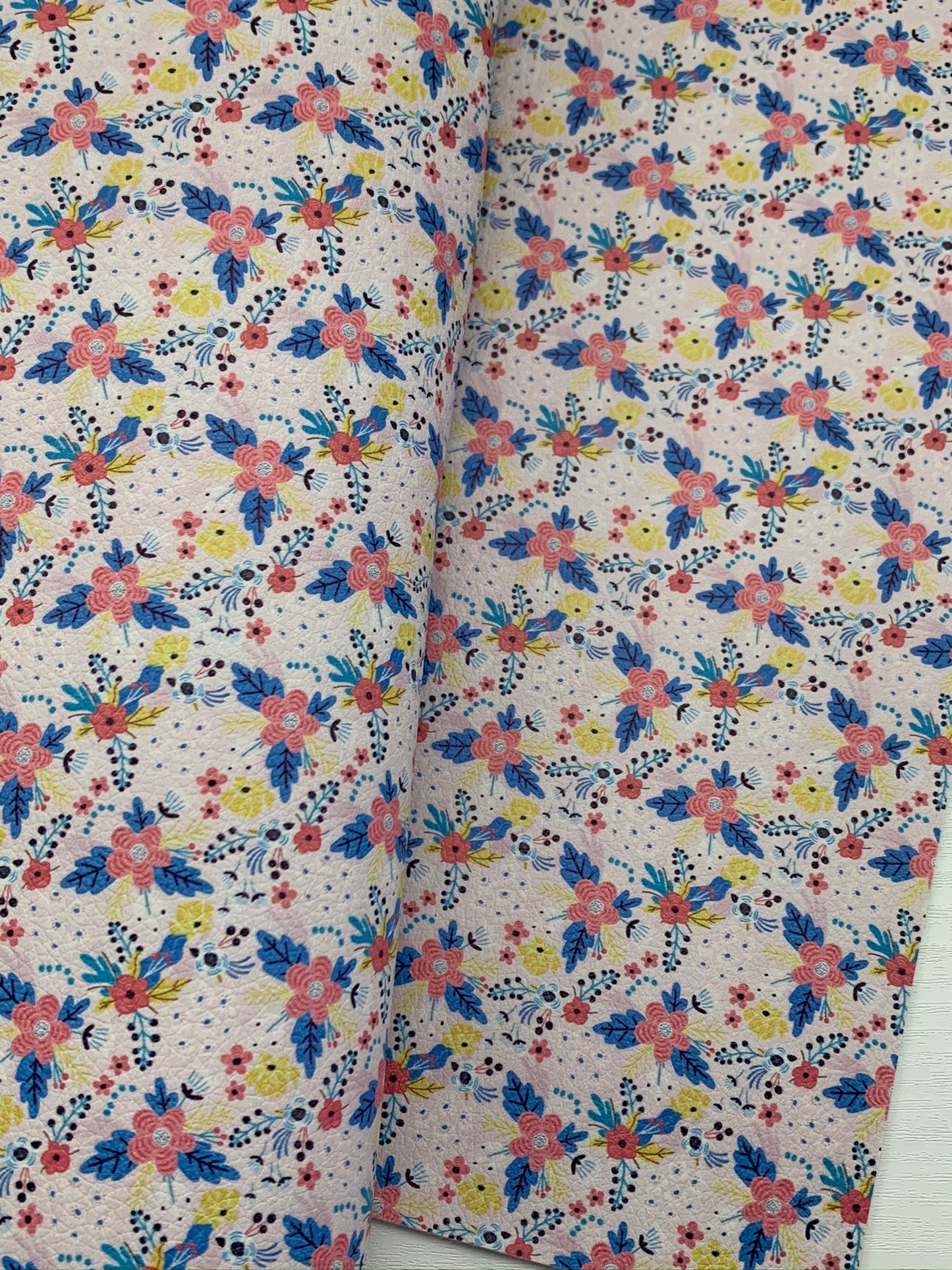 Floral Pebble Vegan Leather Sheet