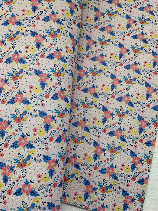 Floral Pebble Vegan Leather Sheet