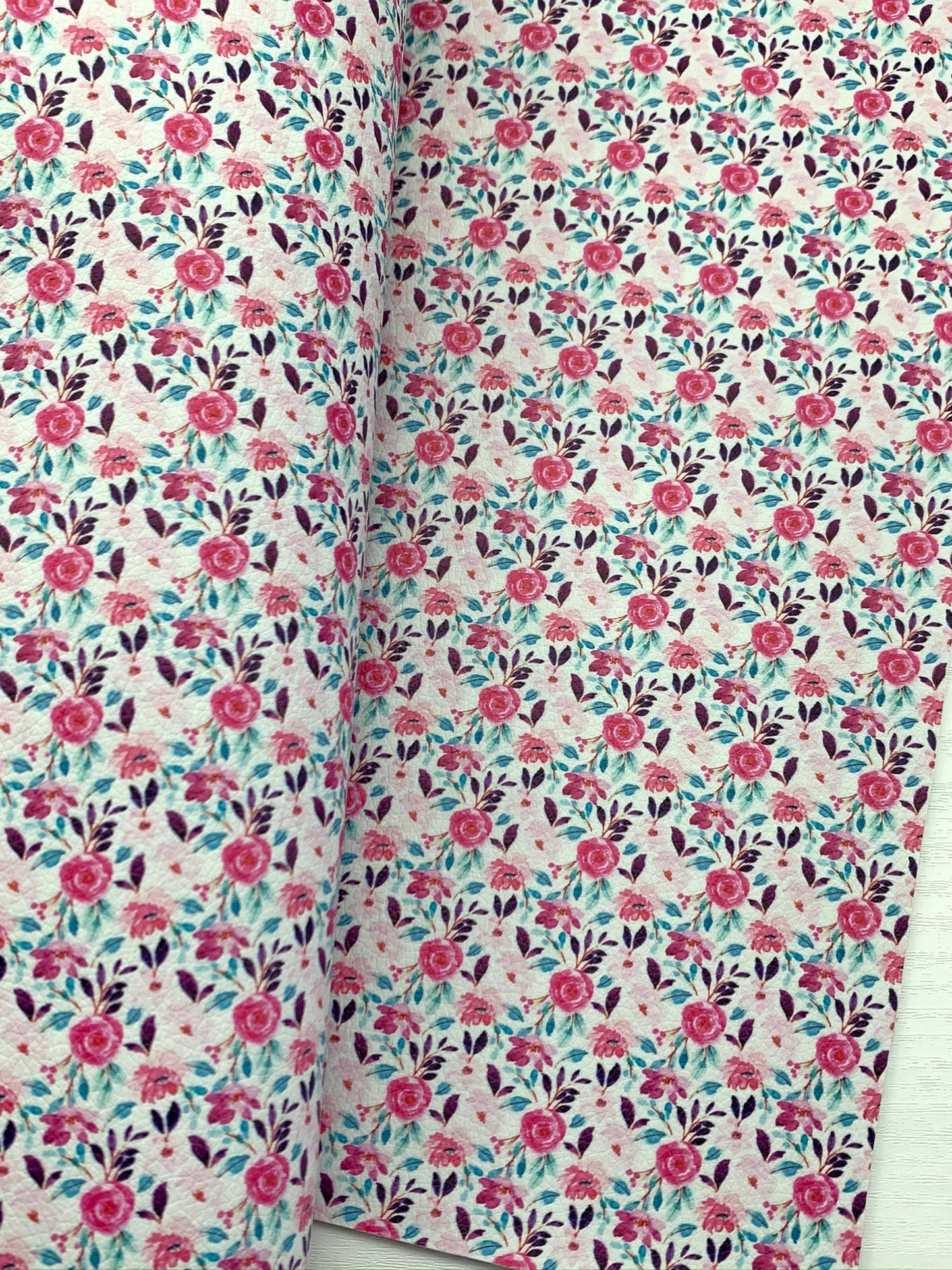 Floral Pebble Vegan Leather Sheet