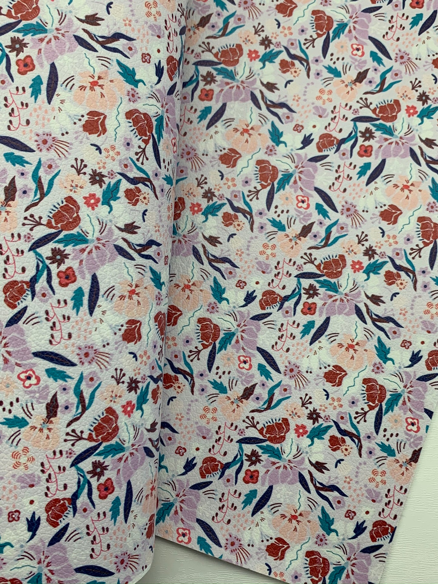 Floral Pebble Vegan Leather Sheet