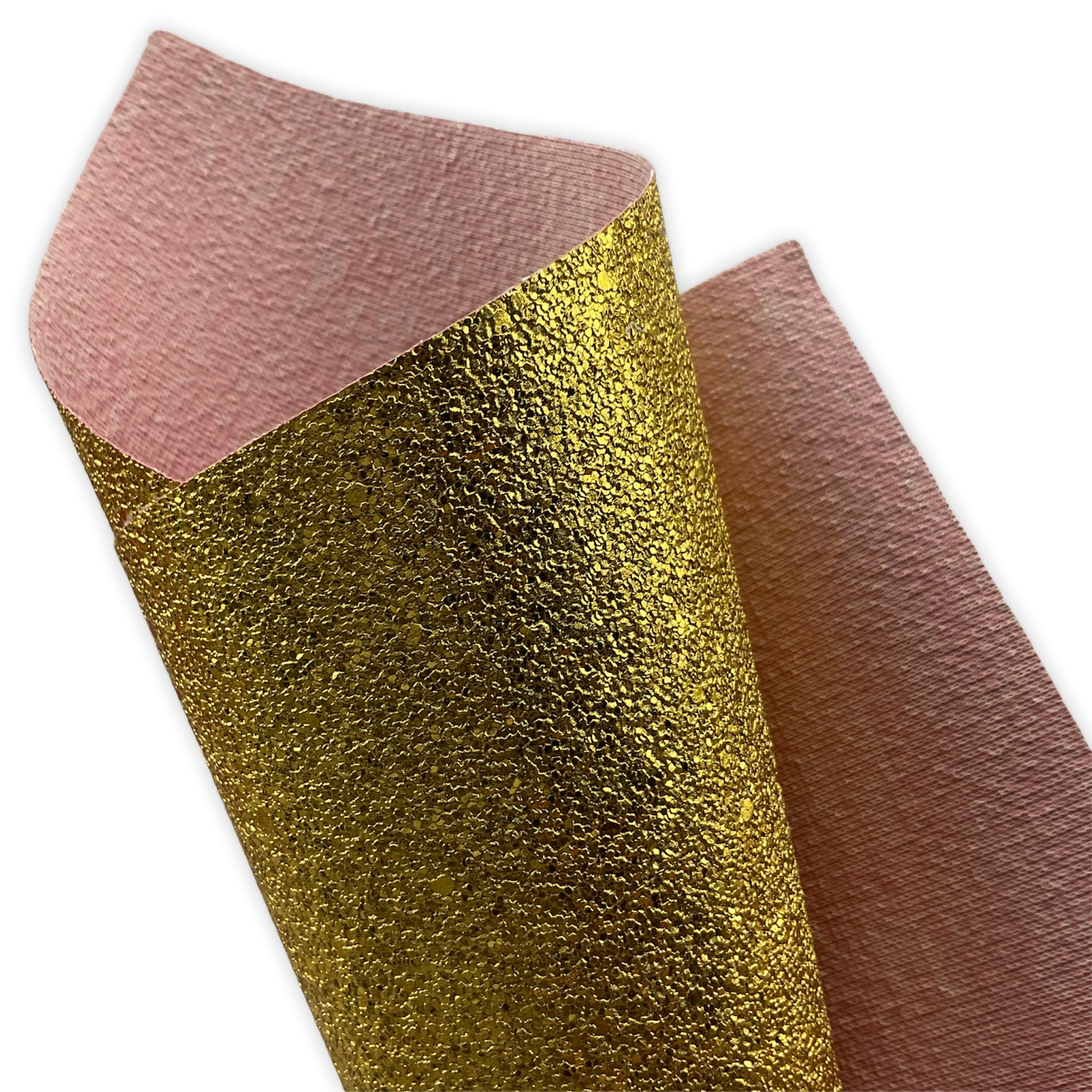 Gold Yellow Embossed Textured Faux Leather