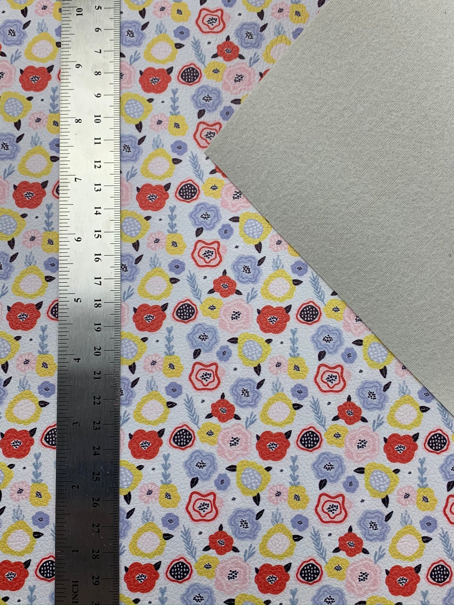 Floral Pebble Vegan Leather Sheet