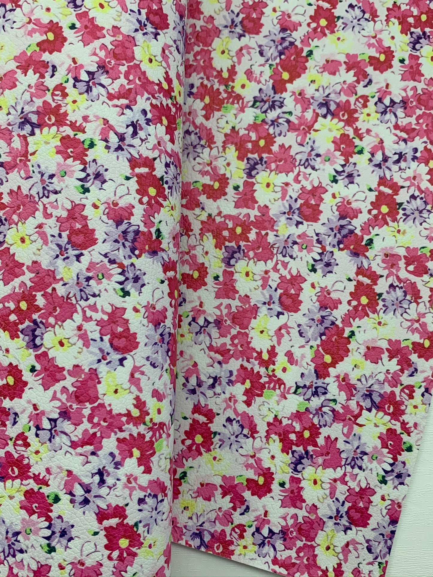 Floral Pebble Vegan Leather Sheet