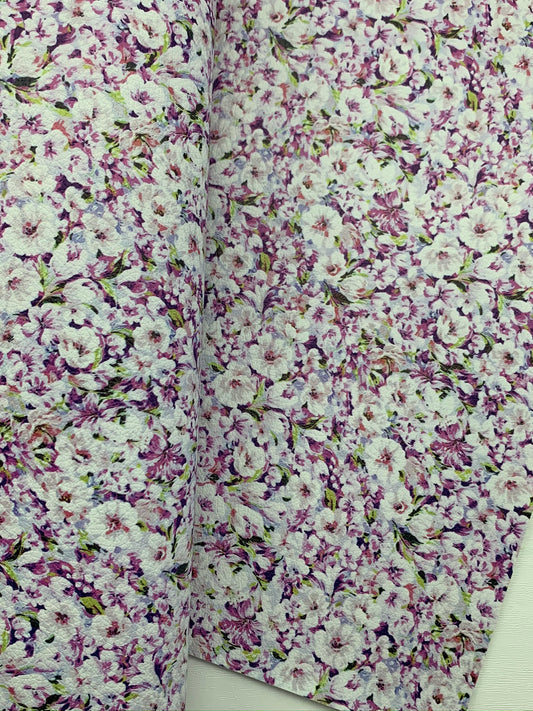 Floral Pebble Vegan Leather Sheet