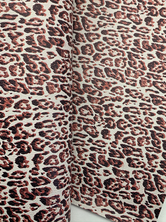 Cheetah Print Pebble Vegan Leather Sheet