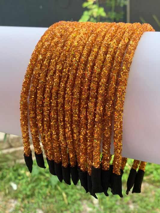 Golden Orange Chunky Glitter Headband