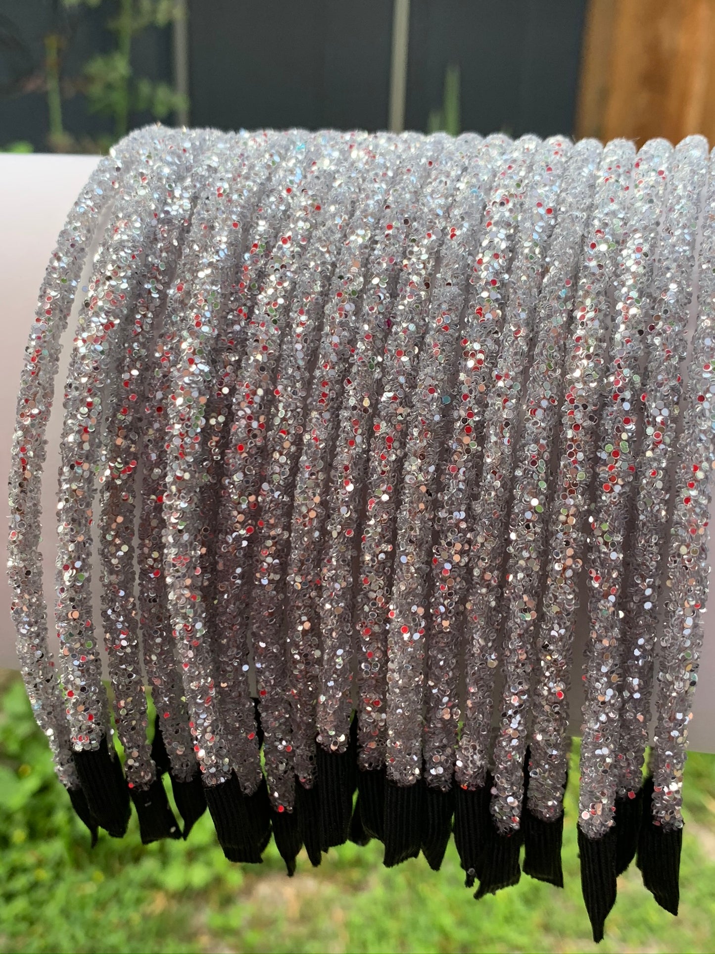 Silver Chunky Glitter Headband