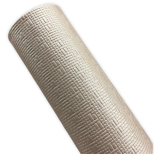Pearly Rose Basket Weave Embossed Textured Faux Leather Sheet
