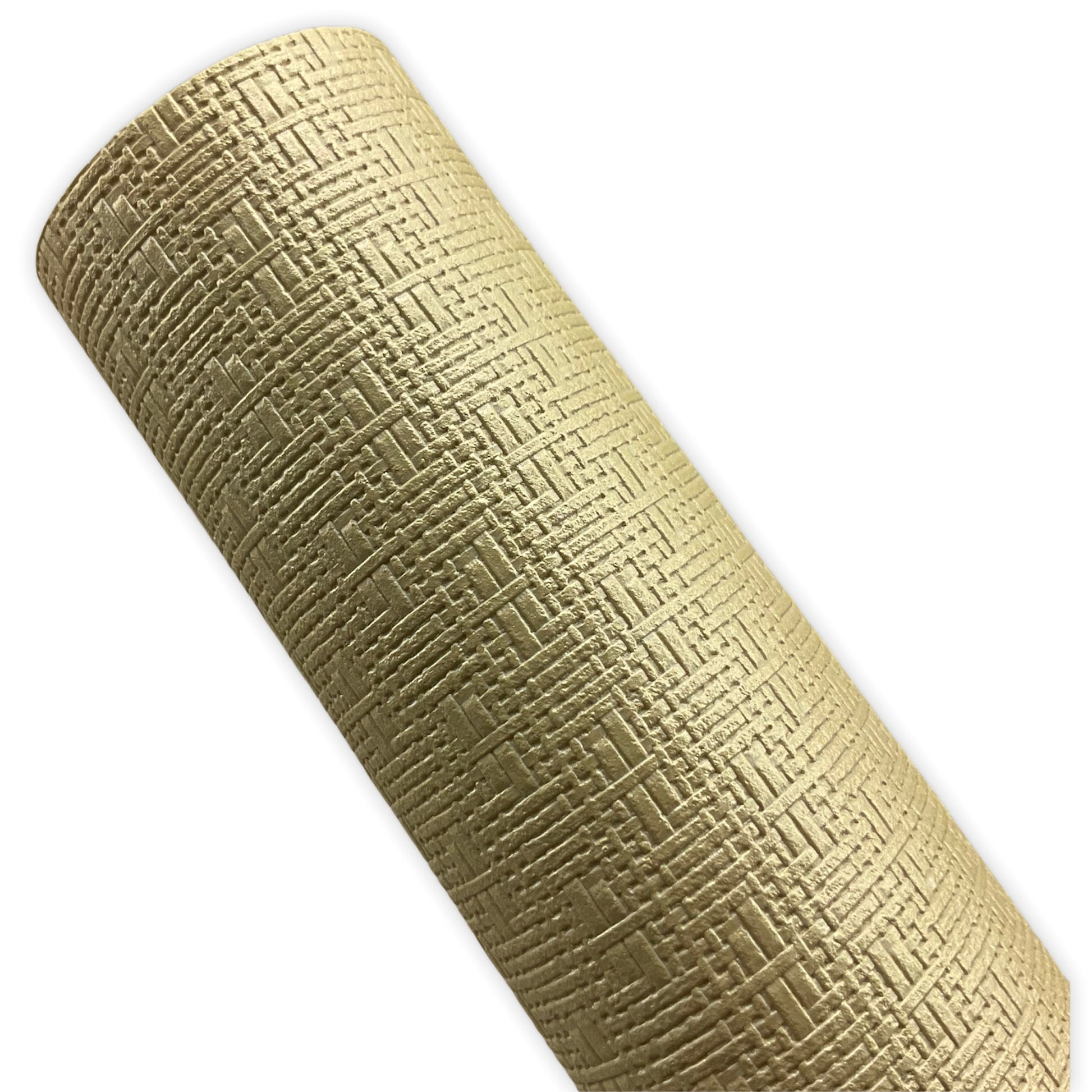 Pearly Yellow Basket Weave Embossed Textured Faux Leather Sheet