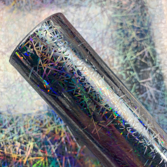 Silver Laser Patent Faux Leather Sheet