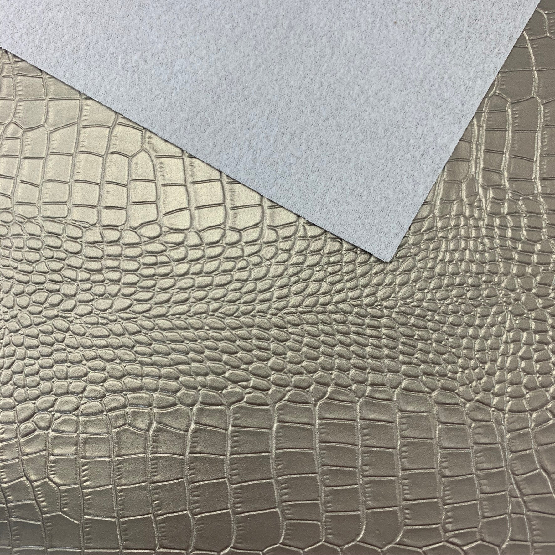 Olive Brown Crocodile Textured Faux Leather Sheet