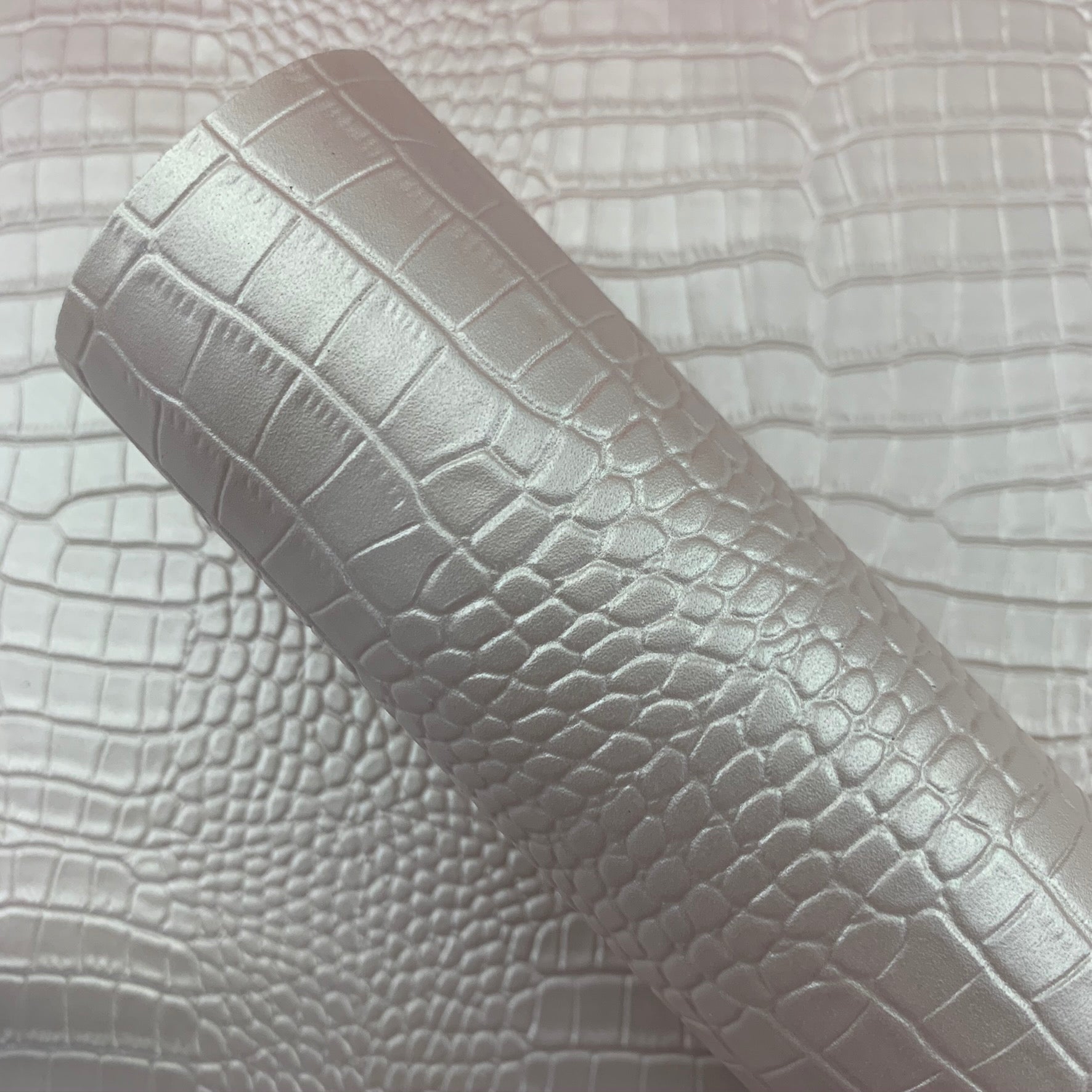 Pearl Rose Crocodile Textured Faux Leather Sheet