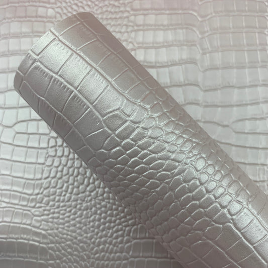 Pearl Rose Crocodile Textured Faux Leather Sheet