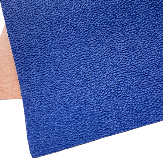 Blue Thick Litchi Faux Leather Sheet
