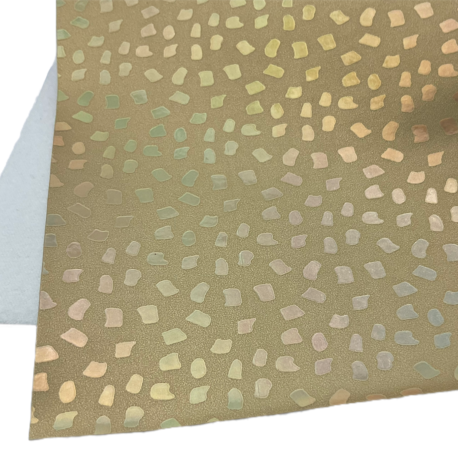 Gold Pebbles Iridescent Faux Leather Sheet