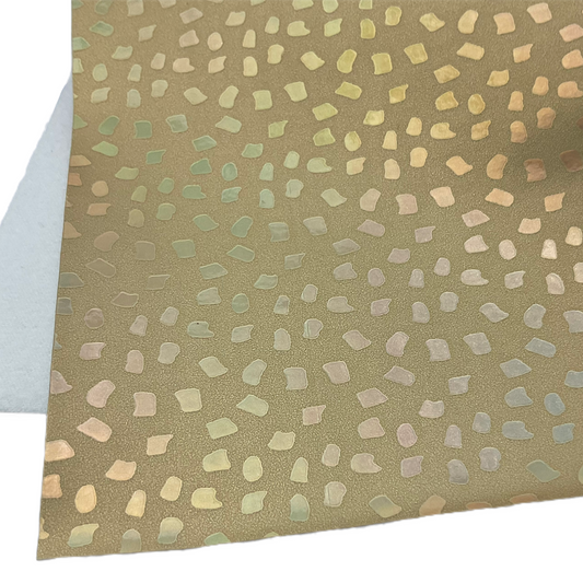Gold Pebbles Iridescent Faux Leather Sheet