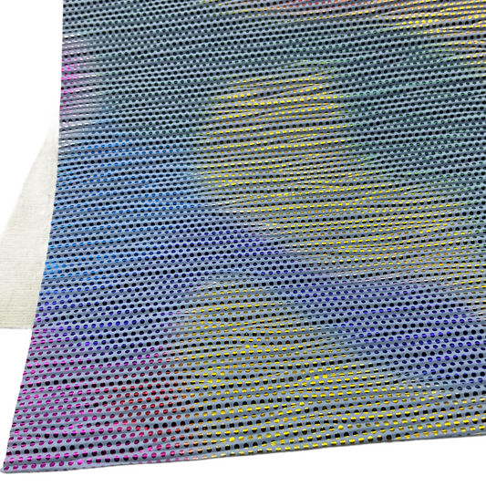 Multicolor Laser Iridescent Textured Faux Leather Sheet