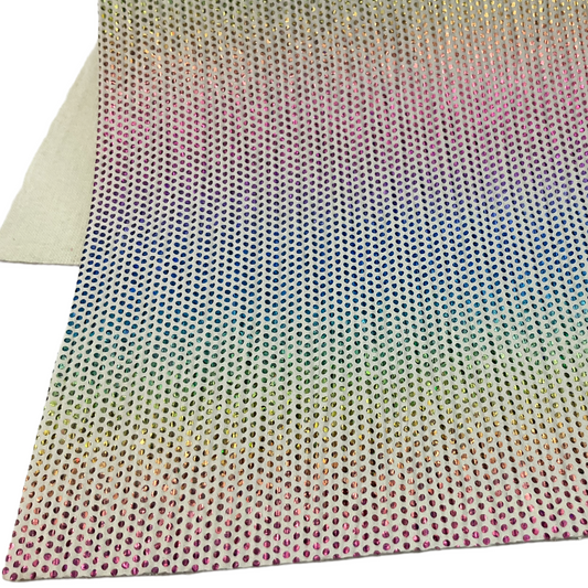Multicolor Laser Iridescent Textured Faux Leather Sheet