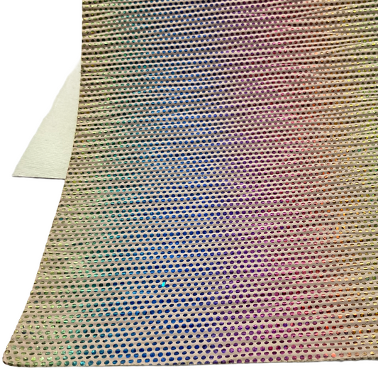 Multicolor Laser Iridescent Textured Faux Leather Sheet