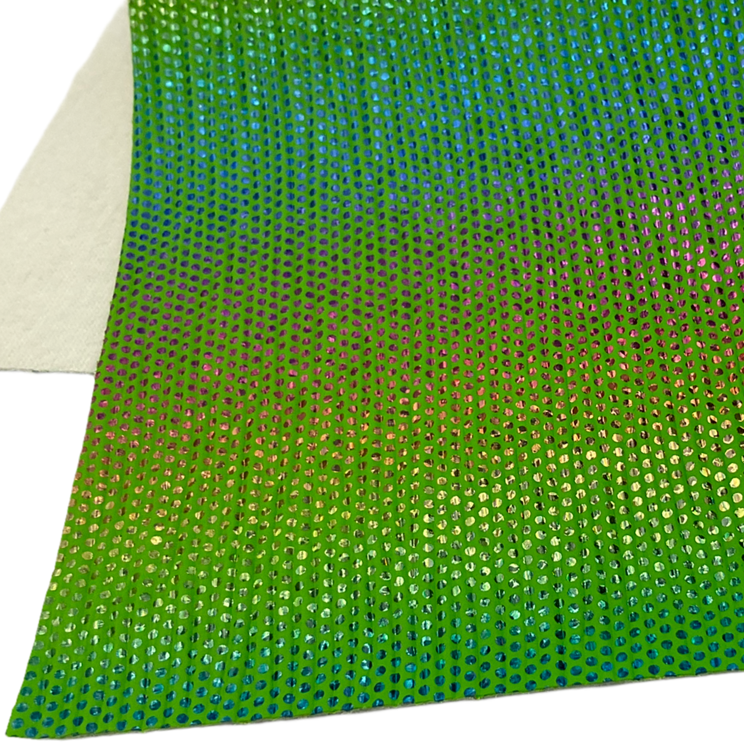 Green Laser Iridescent Textured Faux Leather Sheet