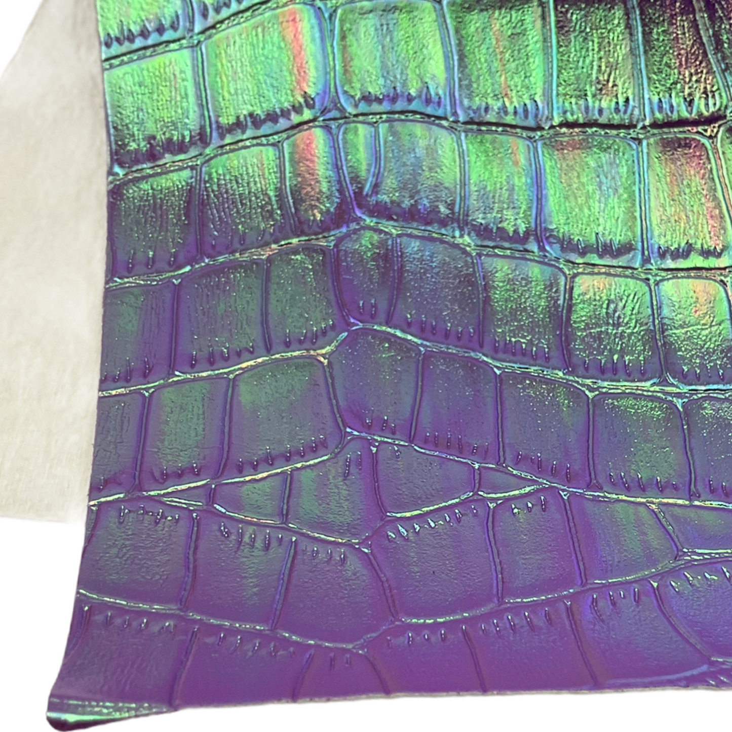Purple Iridescent Alligator Textured Faux Leather Sheet
