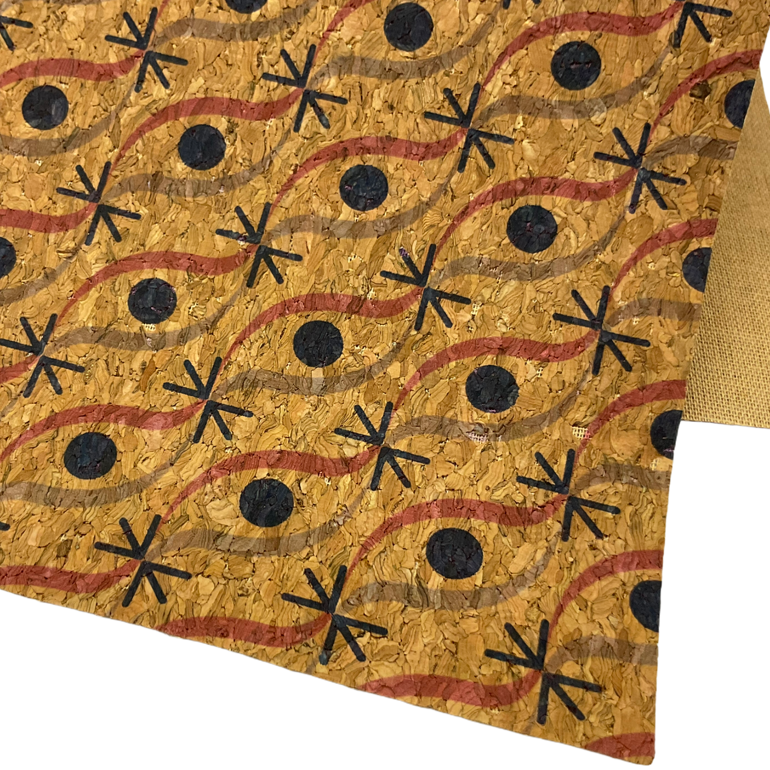 Geometric Print Cork Wood Paper Thin Sheet