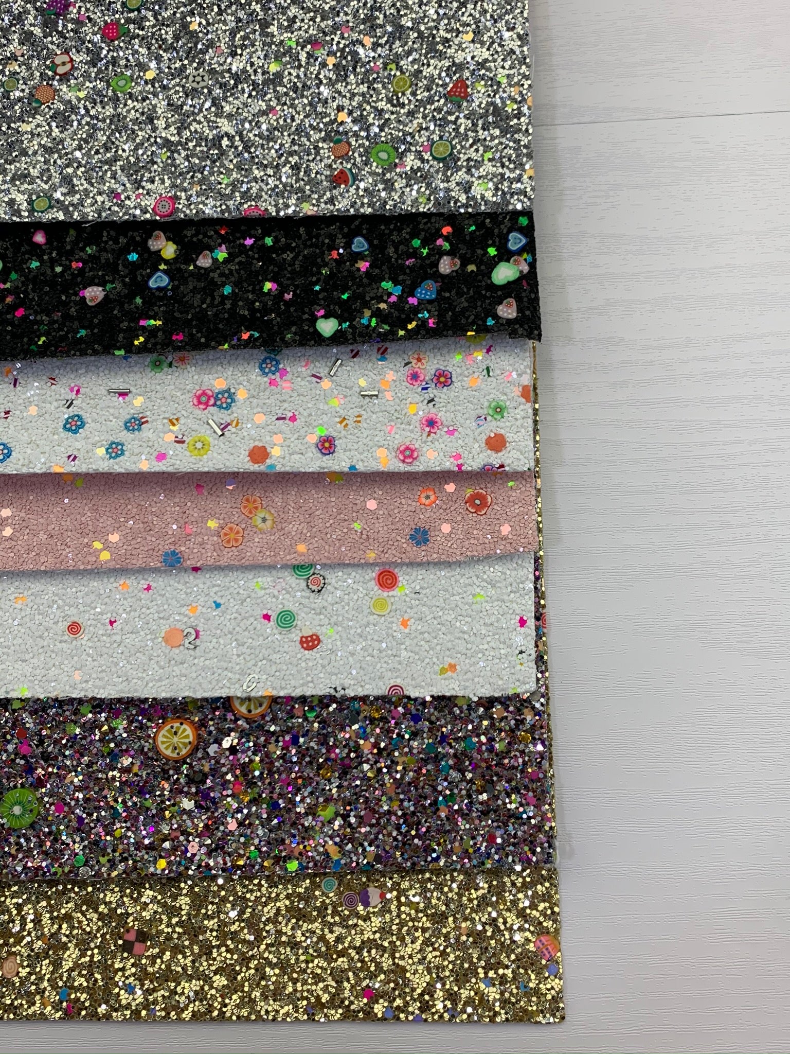 Silver Mixed Clays Chunky Glitter Canvas Sheet