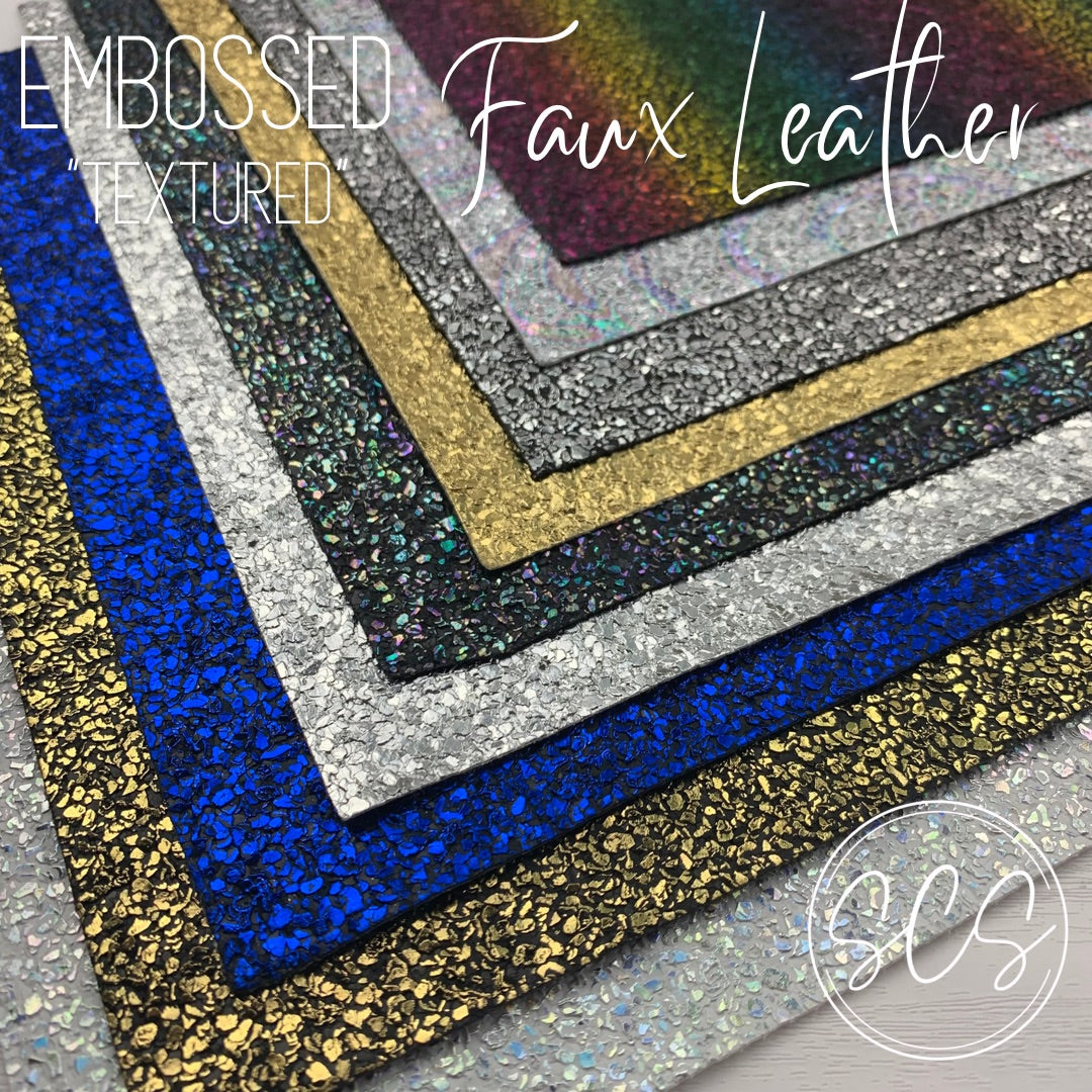 Embossed Textured Faux Leather Sheet