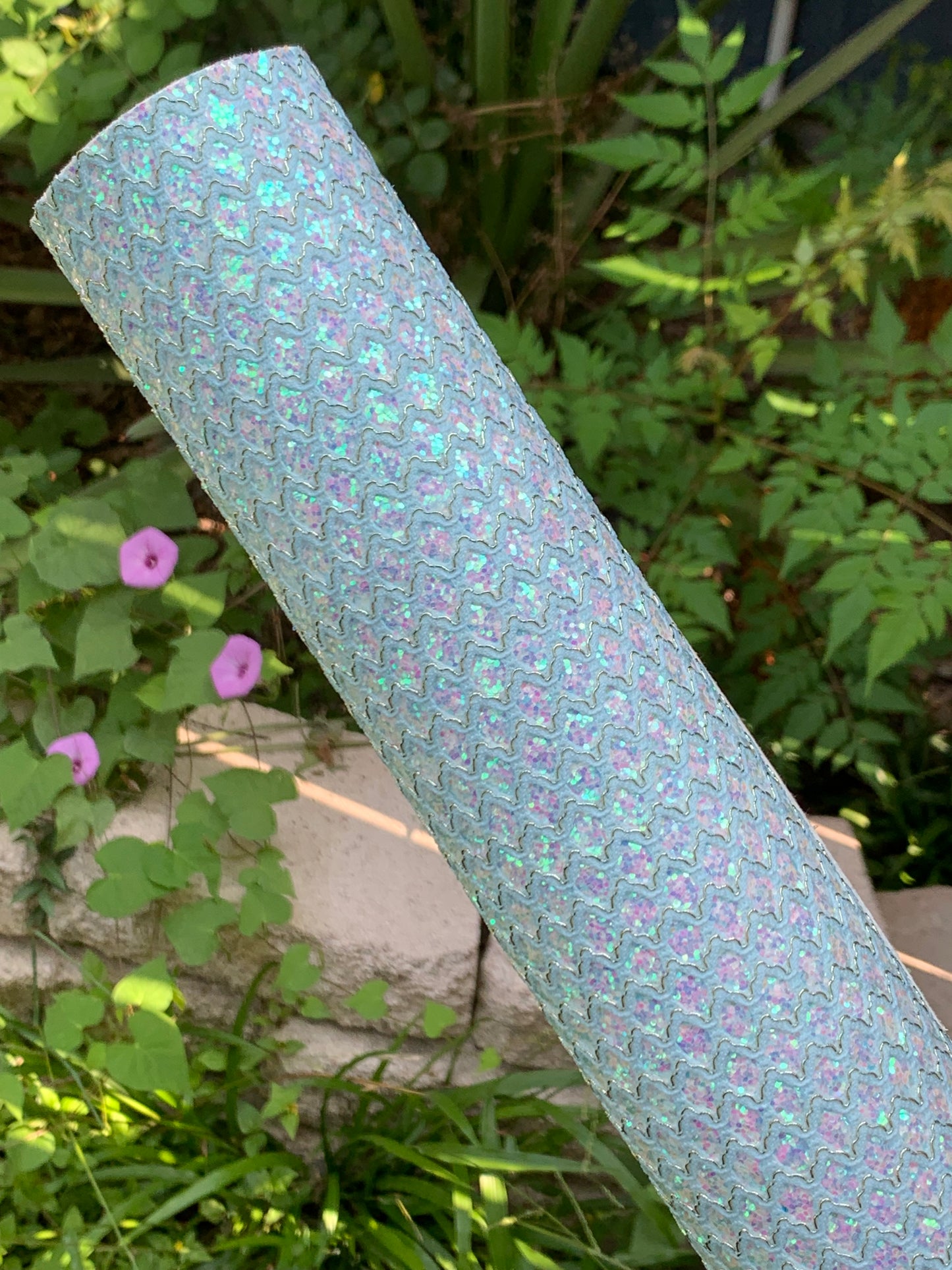 Blue Laced Chunky Glitter Canvas PREMIUM