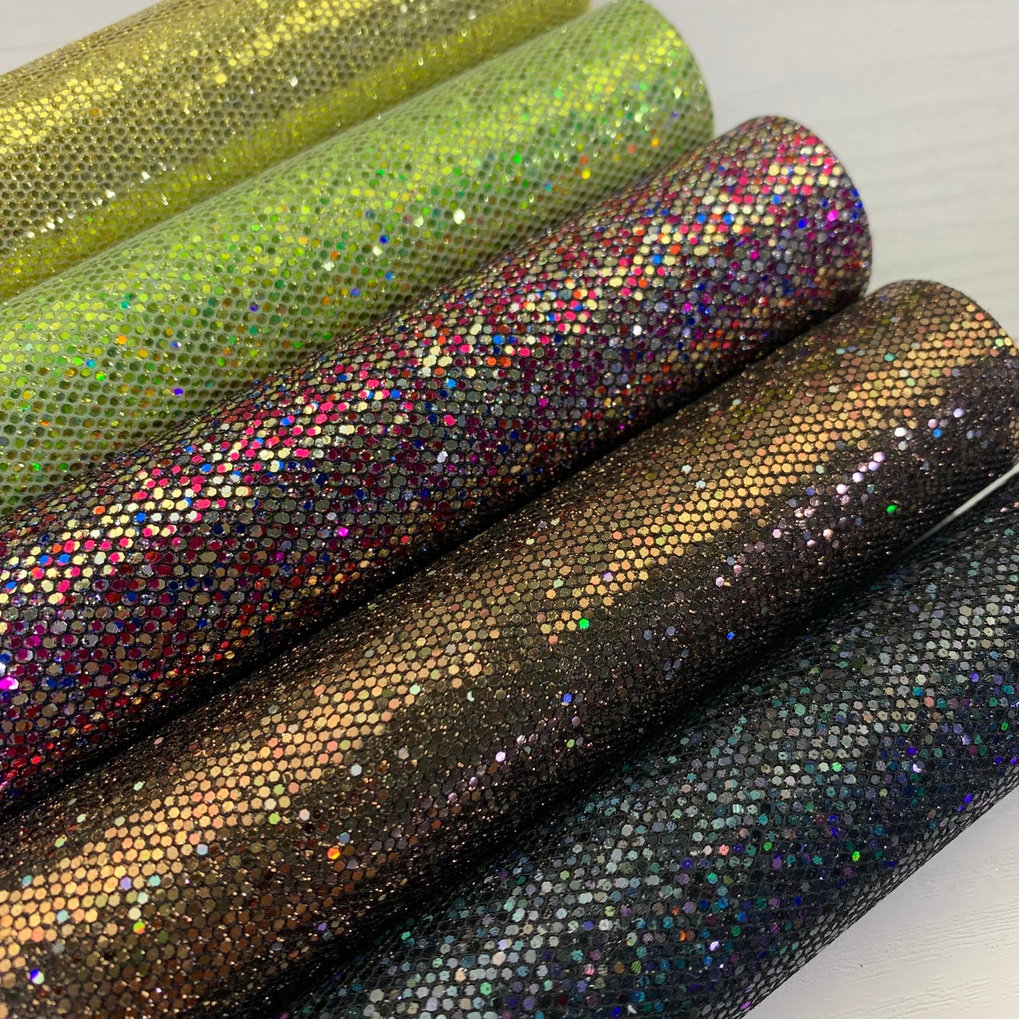 Honeycomb Laced Fine Glitter Canvas Faux Leather Fabric Sheets
