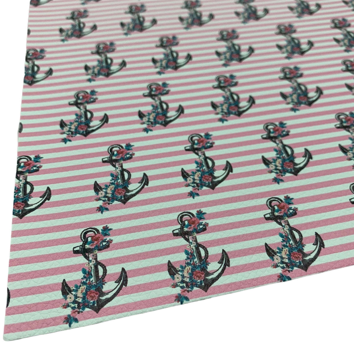 Anchors Pink Floral Pebble Faux Leather