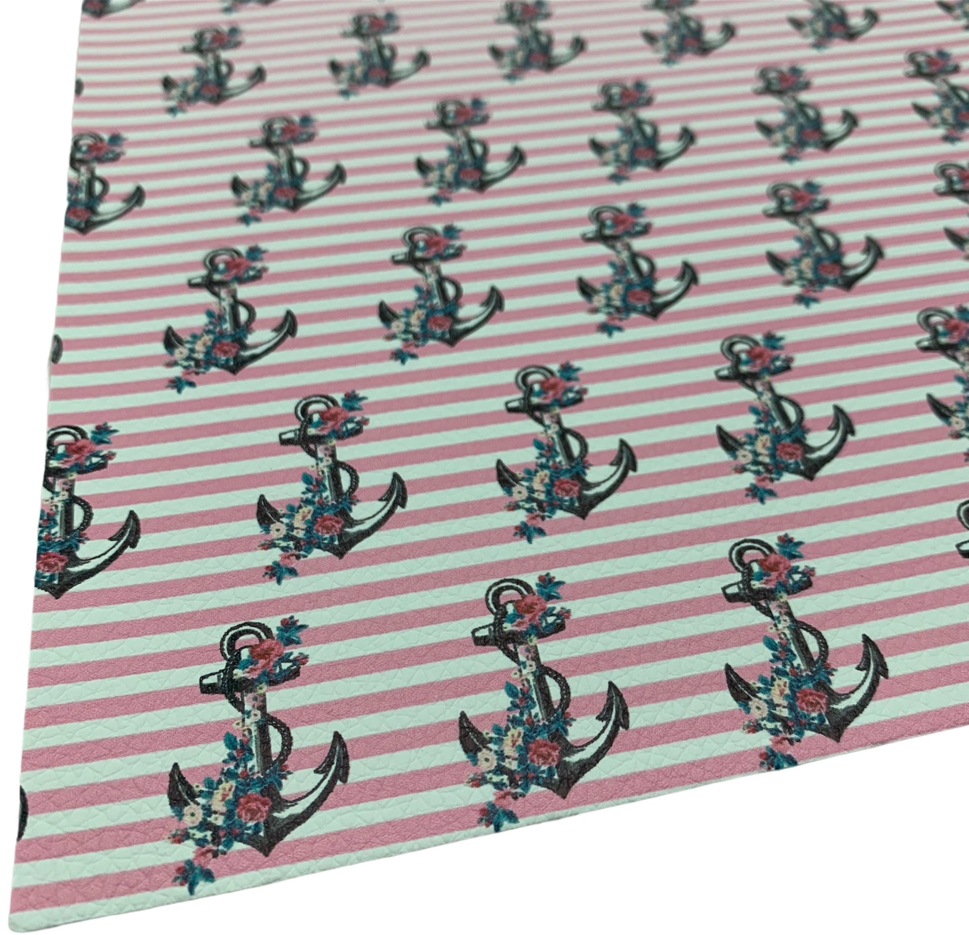 Anchors Pink Floral Pebble Faux Leather