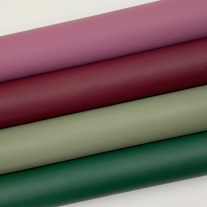 Saffiano Crosshatch Faux Leather Solid Colors - 1/3 yard Rolls