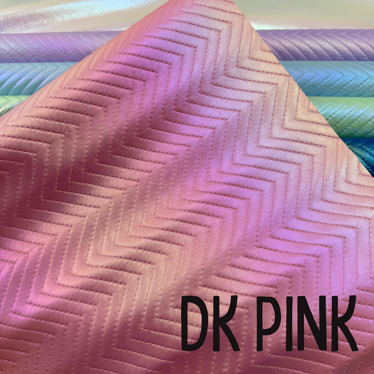 Iridescent Chevron Embossed Quilted Effect Vinyl - Half Meter Roll
